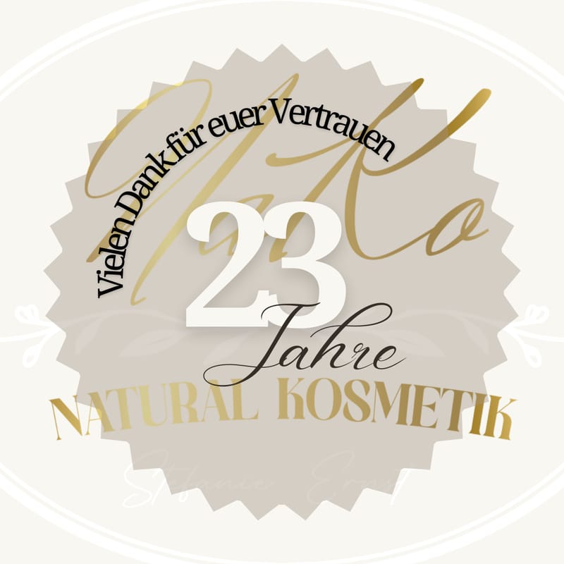 Jubiläums-Badge: 23 Jahre Natural Kosmetik, vielen Dank für euer Vertrauen