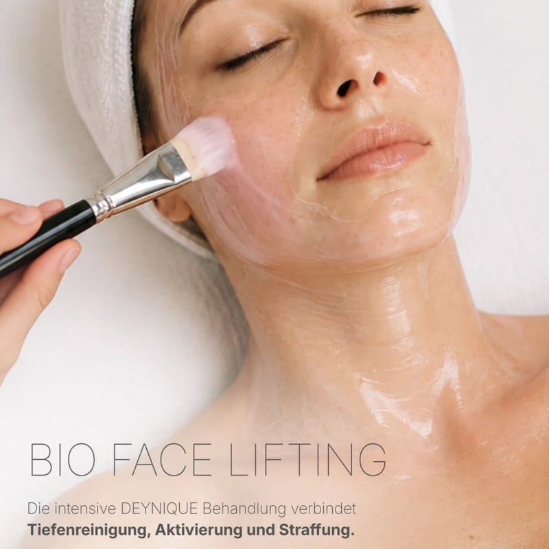 Bio Face Lifting: Maskenauftrag an Gesicht, Hals und Dekolleté (Kampagnenmotiv)